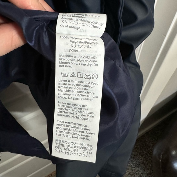 J.Crew Navy Hooded Raincoat Women’s S Water-Resistant Jacket - Picture 6 of 8